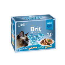 Brit Premium Cat Delicate Fillets In Gravy Family Plate 12x85g macskaeledel