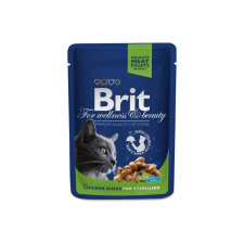 Brit Premium Cat Pouches Chicken Slices for Sterilised – 24×100 g macskaeledel