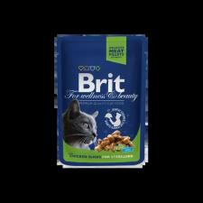 Brit Premium Cat Pouches Chicken Slices For Sterilised 24x100G macskaeledel
