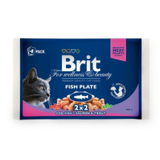 Brit Premium Cat Pouches Fish Plate 400g (4x100g) macskaeledel