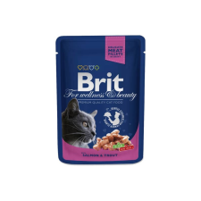 Brit Premium Cat Pouches with Salmon & Trout – 24×100 g macskaeledel