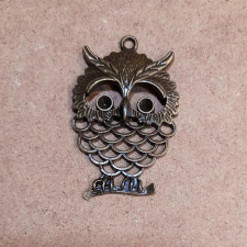  Bronz szinű bagoly, mérete: 35x55 mm dekorációs kellék