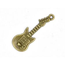  Bronz szinű elektromos gitár, mérete: 10x31 mm dekorációs kellék