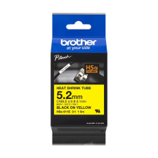 Brother HSE-611E P-Touch szalag 5,2mm Black on Yellow - 1,5m információs címke