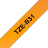 Brother szalag TZe-B31, Fluoreszkáló narancs alapon Fekete, Laminált, 12mm  0.47", 5 méter (TZEB31)