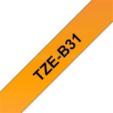 Brother szalag TZe-B31, Fluoreszkáló narancs alapon Fekete, Laminált, 12mm  0.47", 5 méter (TZEB31) nyomtató kellék