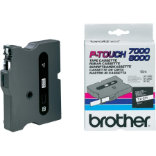 Brother tx-211 laminált p-touch szalag (6mm) black on white - 15m tx211 nyomtató kellék
