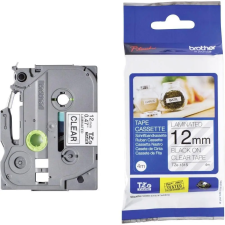 Brother TZE-131s laminált P-touch szalag (12mm) Black on Clear - 4m etikett