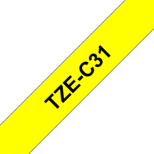 Brother TZE-C31 laminált P-touch szalag (12mm) Black on Yellow - 8m nyomtató kellék