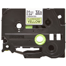 Brother TZe-C51 fluoreszkáló laminált P-touch szalag (24mm) Black on Yellow - 5m nyomtató kellék