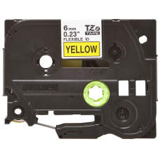 Brother TZe-FX611 laminált P-touch szalag (6mm) Black on Yellow - 8m információs címke