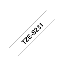 Brother TZE-S231 laminált P-touch szalag (12mm) Black on White - 8m nyomtató kellék