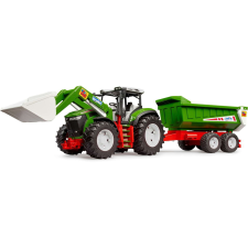 Bruder 03452 Roadmax Traktor elülső rakodóval és billenőkocsival autópálya és játékautó