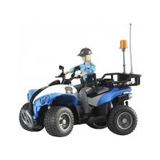 Bruder Bworld - Rendőrségi quad női sofőrrel és felszereléssel 63010 autópálya és játékautó