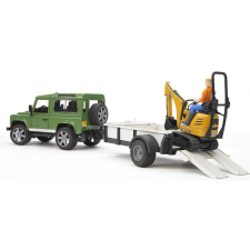 Bruder Land Rover Defender és JCB mikró eszkavátor makett