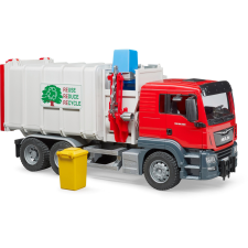 Bruder MAN TGS oldaltöltős szemetesautó Piros/Szürke (03761) autópálya és játékautó