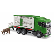 Bruder Scania állatszállító tehénfigurával - Zöld (03548) autópálya és játékautó