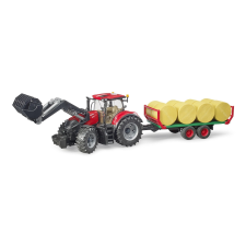  Bruder traktor Case IH Optum 300 CVX elülső rakodóval és bálaszállítóval autópálya és játékautó