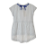 Brums fehér, kék csíkos, hosszított hátú lány ruha – 104