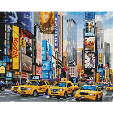 Brushme Gyémánt mozaik kirakó, feszített vásznon, 40x50 cm - A Times Square kreatív és készségfejlesztő