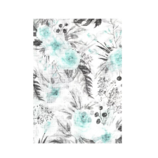 BS Textil pelenka 1db-os - Menta/Szürke Virág mosható pelenka
