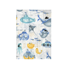 BS Textil pelenka 1db-os -Tengeralattjáró Kék/Sárga mosható pelenka