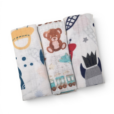 BS Textil pelenka 3db-os - Sárga Űrhajó/Türkiz Maci/Piros Űrhajó mosható pelenka