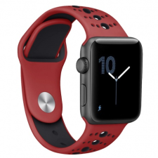 BSTRAP Apple Watch Silicone Sport 38/40mm szíj, Red Black mobiltelefon kellék