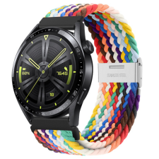 BSTRAP Elastic Nylon 2 szíj Samsung Galaxy Watch 3 45mm, rainbow okosóra kellék