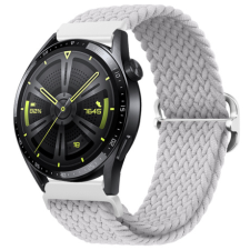 BSTRAP Elastic Nylon szíj Samsung Galaxy Watch 3 41mm, pearl white okosóra kellék