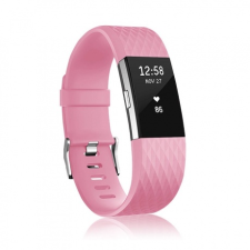 BSTRAP Fitbit Charge 2 Silicone Diamond (Large) szíj, Pink mobiltelefon kellék