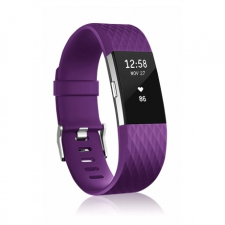 BSTRAP Fitbit Charge 2 Silicone Diamond (Large) szíj, Purple mobiltelefon kellék
