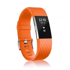 BSTRAP Fitbit Charge 2 Silicone Diamond (Small) szíj, Orange mobiltelefon kellék