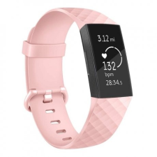 BSTRAP Fitbit Charge 3 Silicone Diamond (Large) szíj, Sand Pink mobiltelefon kellék