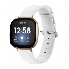 BSTRAP Fitbit Versa 3 Leather Lux szíj, white óraszíj