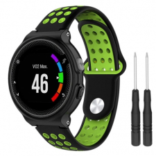 BSTRAP Garmin Forerunner 235 Silicone Sport szíj, Black/Green mobiltelefon kellék