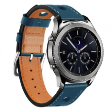 BSTRAP Huawei Watch GT/GT2 46mm Leather Italy szíj, Blue okosóra kellék