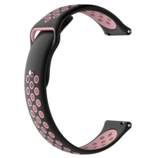 BSTRAP Samsung Galaxy Watch 42mm Silicone Sport szíj, Black/Pink okosóra kellék