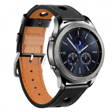 BSTRAP Samsung Gear S3 Leather Italy szíj, Black mobiltelefon kellék