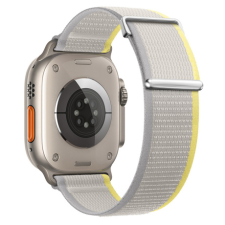 BSTRAP Velcro Nylon szíj Apple Watch 42/44/45mm, yellow beige okosóra kellék