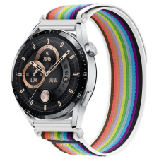 BSTRAP Velcro Nylon szíj Garmin Venu 2, white rainbow okosóra kellék