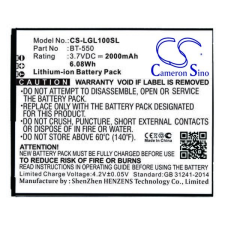  BT-550 Telefon akkumulátor 2000 mAh mobiltelefon akkumulátor