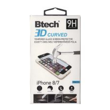 BTECH Üvegfólia Iphone 7/8 3D fekete mobiltelefon kellék