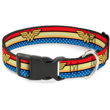Buckle Down Obojek pro psa, velikost M, Wonder Woman nyakörv, póráz, hám kutyáknak