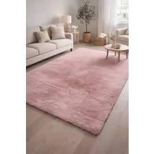 Budapest Carpet Den. Furlux rózsaszín 120 x 170cm egyszínű extra puha shaggy szőnyeg lakástextília