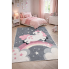 Budapest Carpet Den. Mile 5377-1 szürke 80 x 150cm unikornisos gyerekszőnyeg