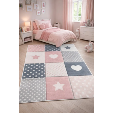 Budapest Carpet TOP! Den. Mile 5202-1 rózsaszín 160 x 230cm négyzetháló gyerekszőnyeg lakástextília