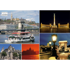 Budapest képekben tányéralátét könyöklő + hátoldalon Budapest belváros térképe térkép