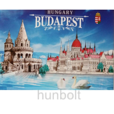  Budapest látványosságai hűtőmágnes 9x6,5 cm - Halászbástya és Parlament hűtőmágnes