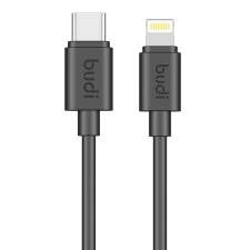 Budi 023TL USB-C apa - Lightning apa 2.0 Adat és töltőkábel - Fekete (1.2m) kábel és adapter